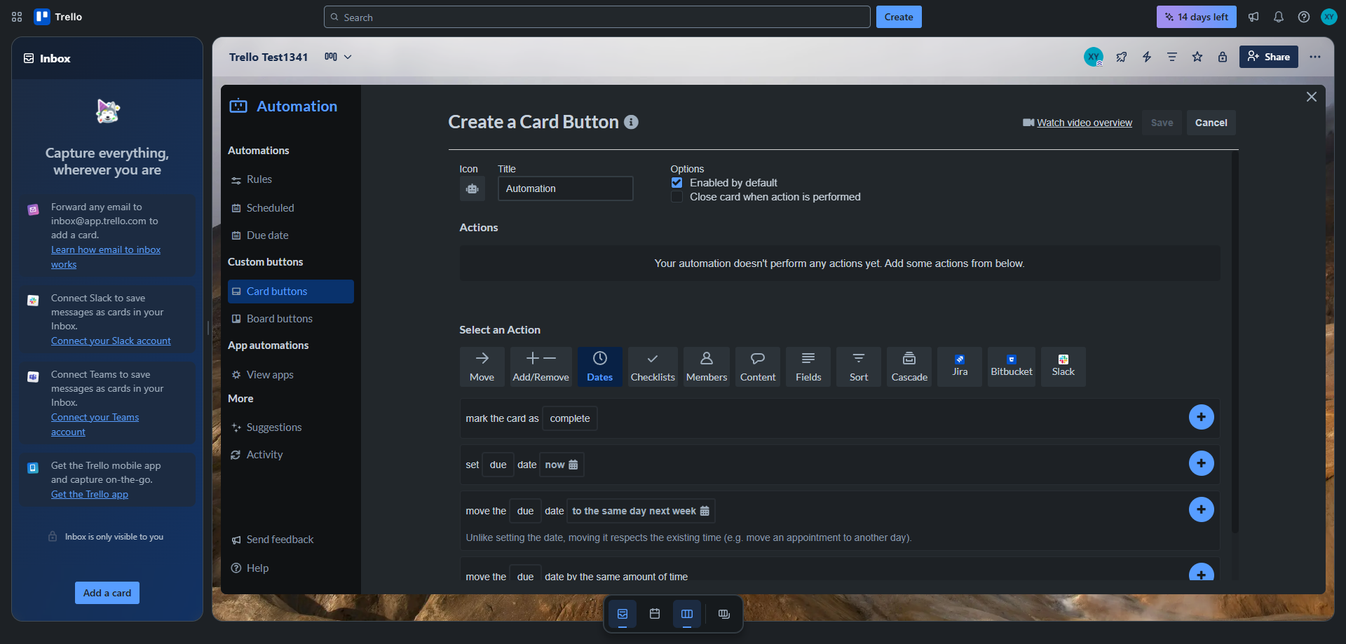 Screenshot for Set Up Automation Trigger