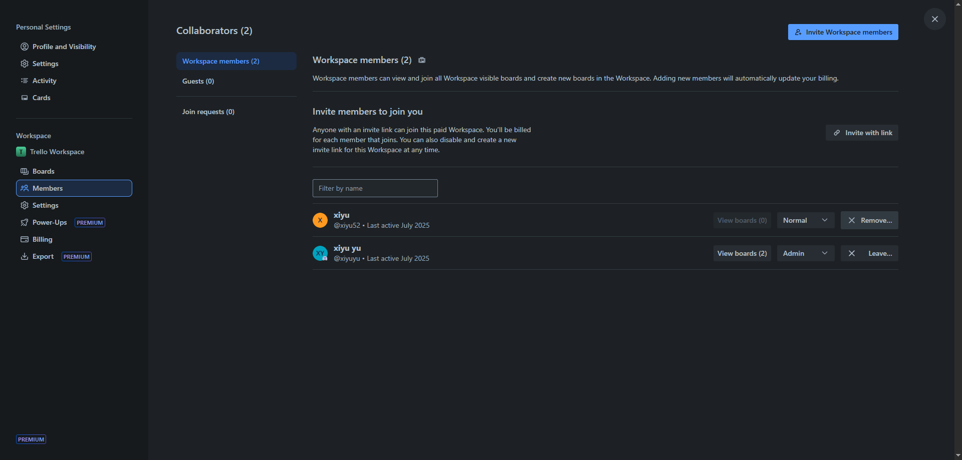 Screenshot for Access Member Removal Options