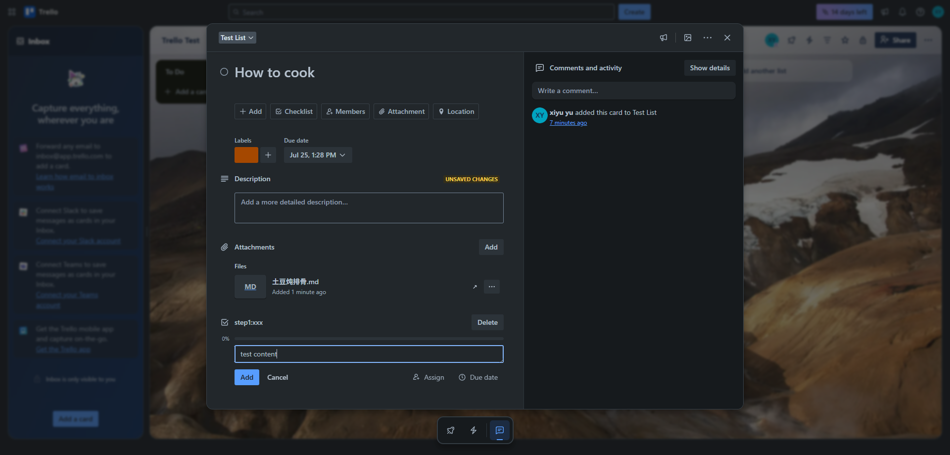 Screenshot for Add Checklist Items