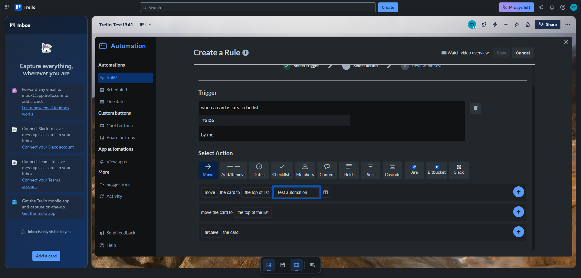 Screenshot for Configure Trigger Details
