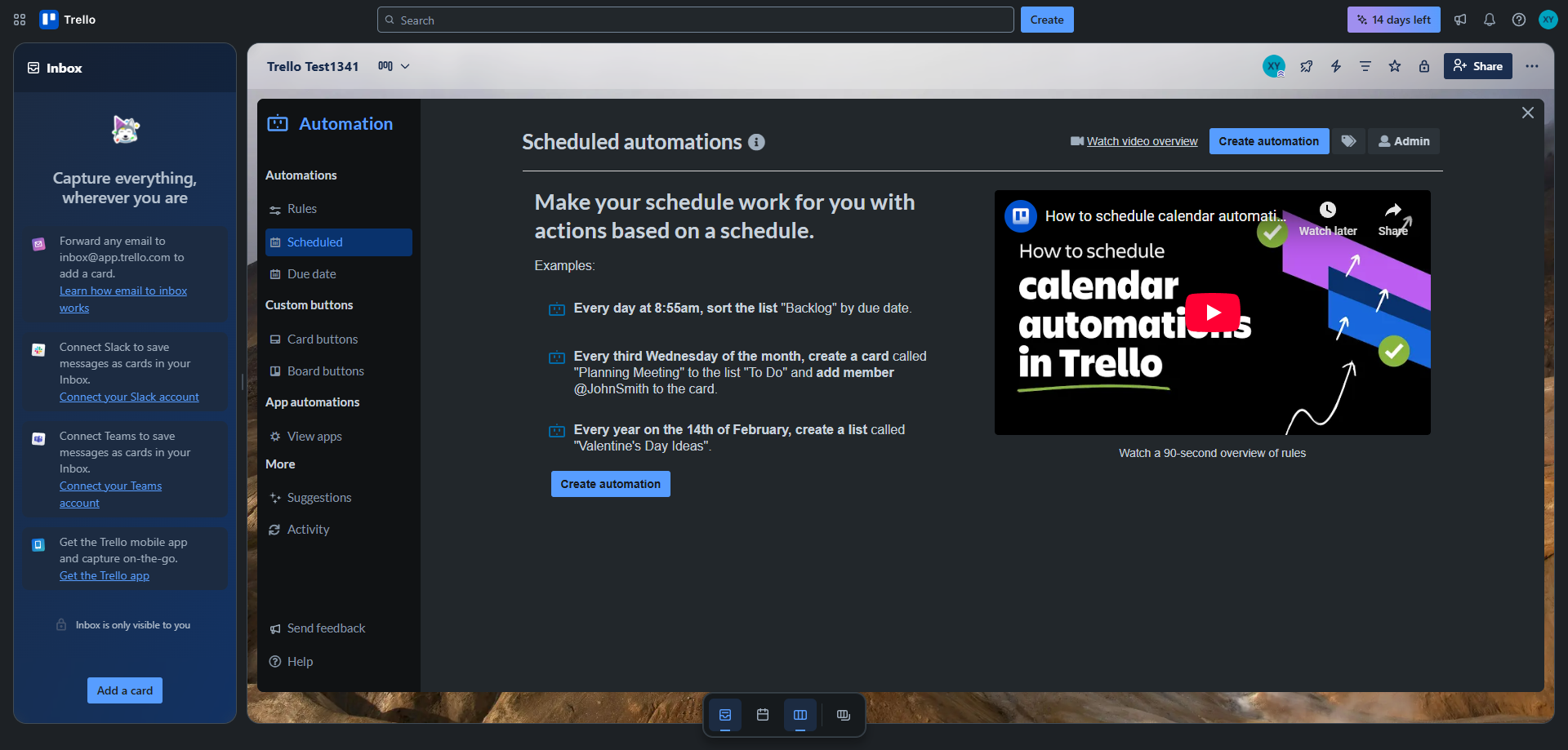 Screenshot for Access Scheduled Automations