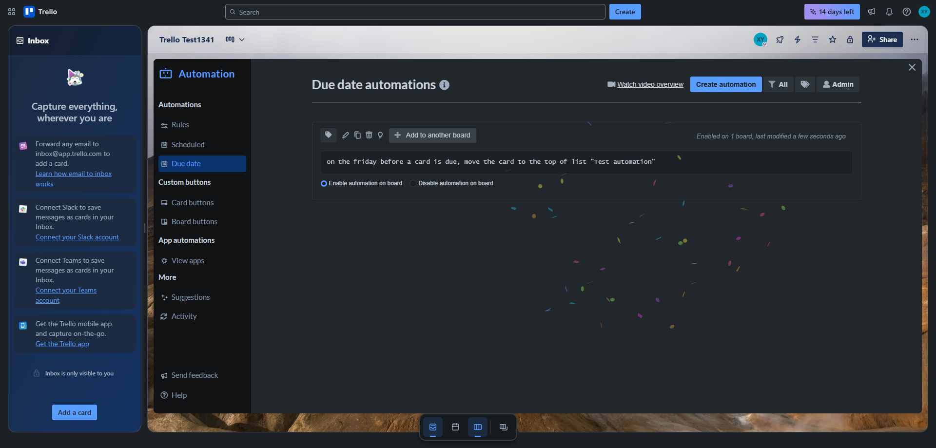 Screenshot for Save the Automation Rule