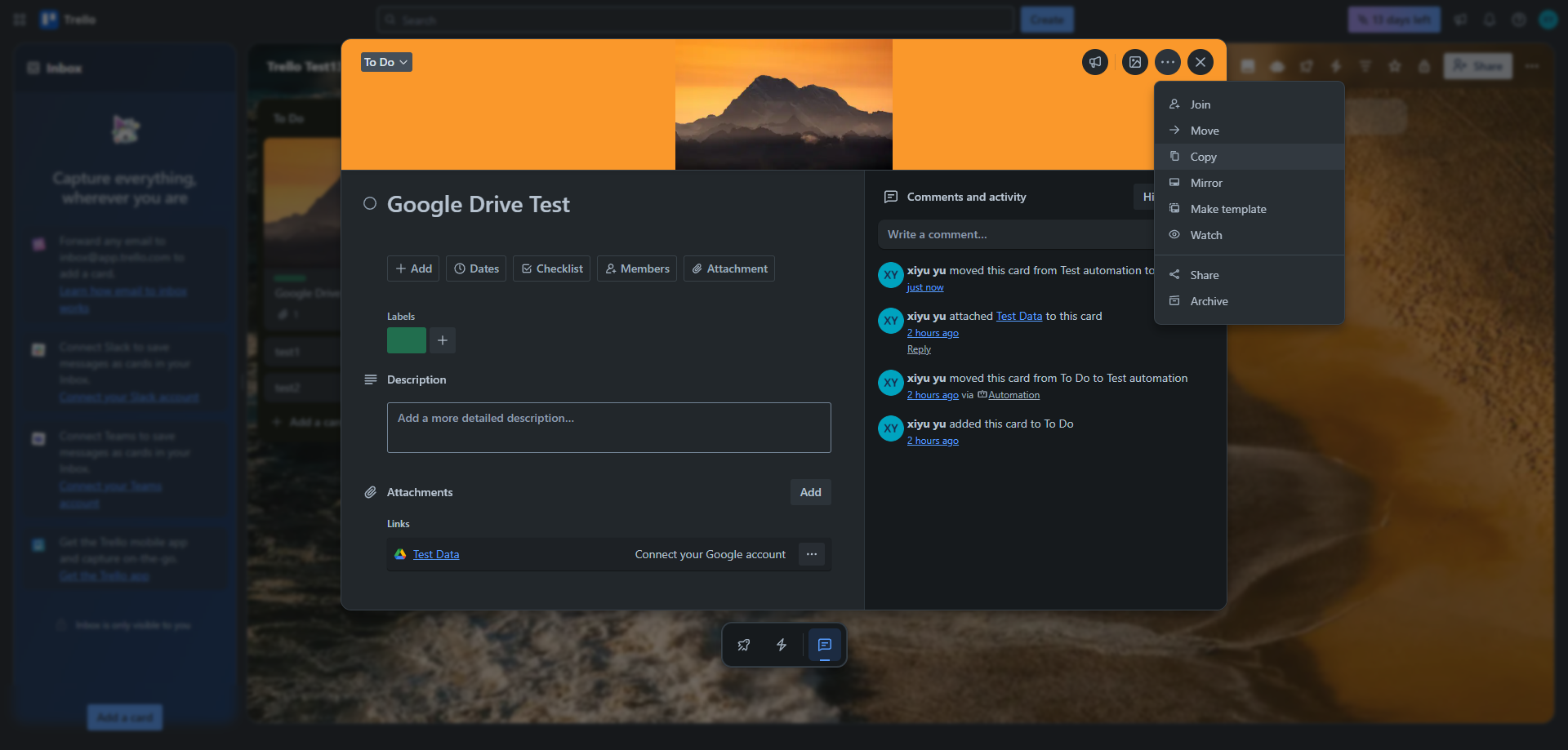 Screenshot for Select Copy Option