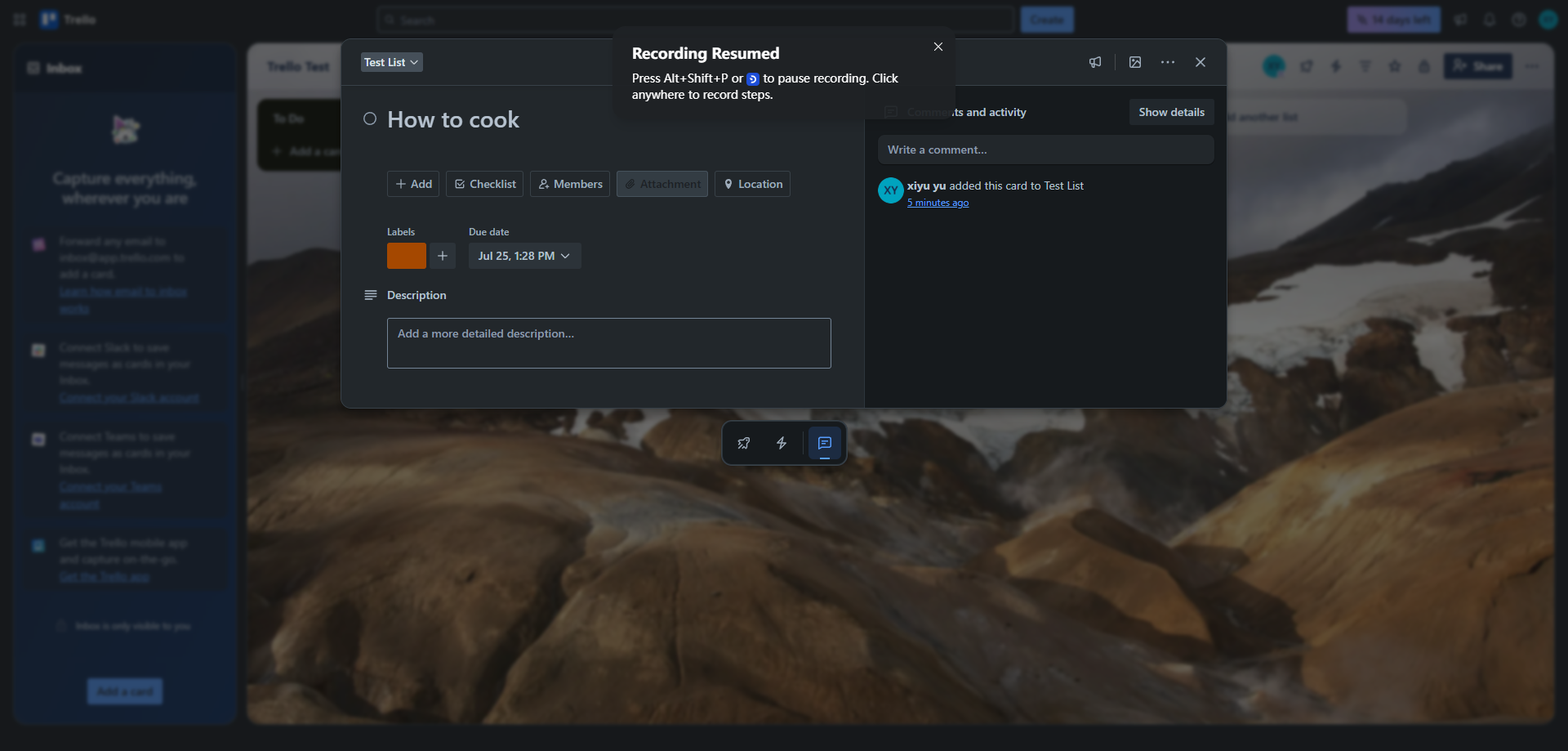 Screenshot for Open Attachment Menu