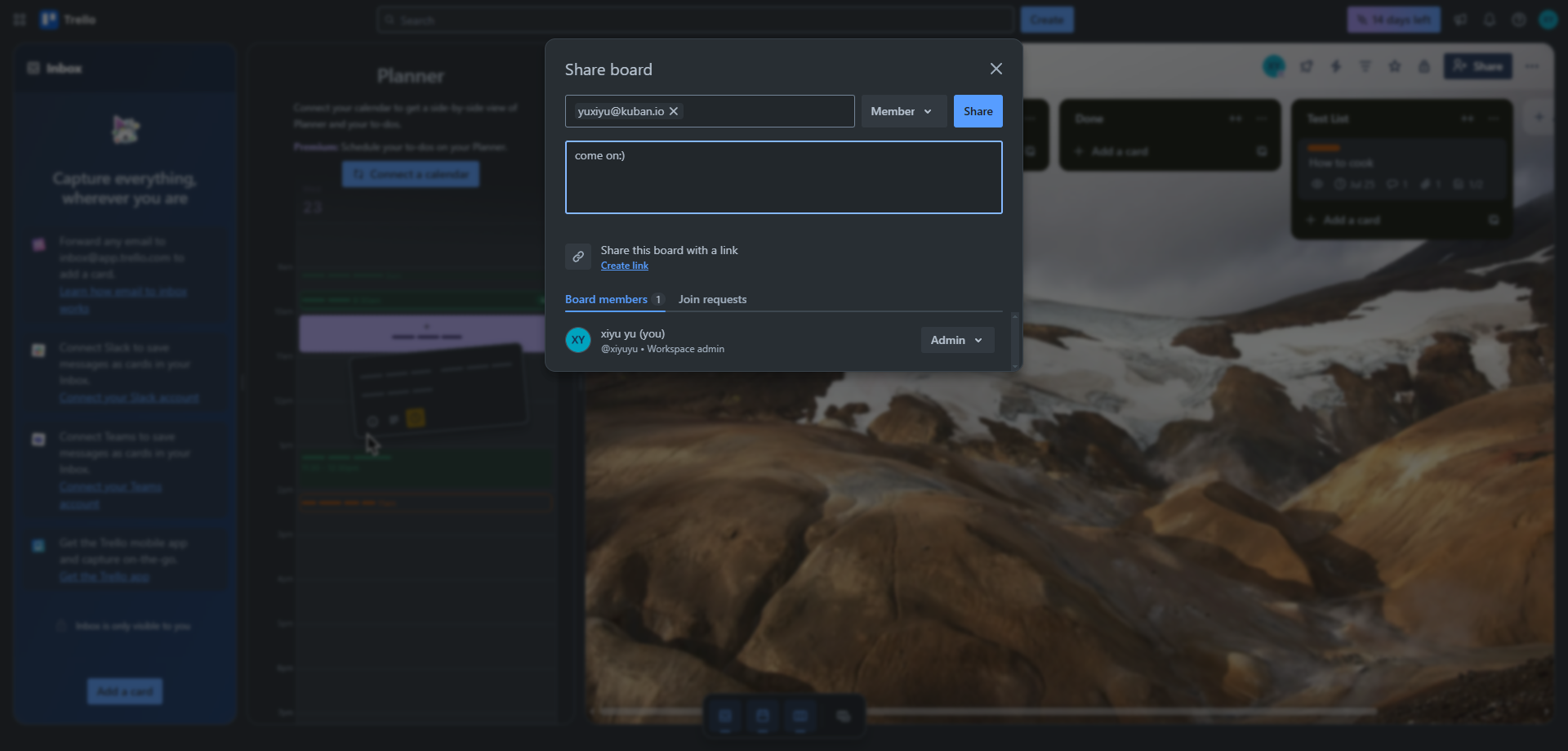 Screenshot for Send Board Invitation