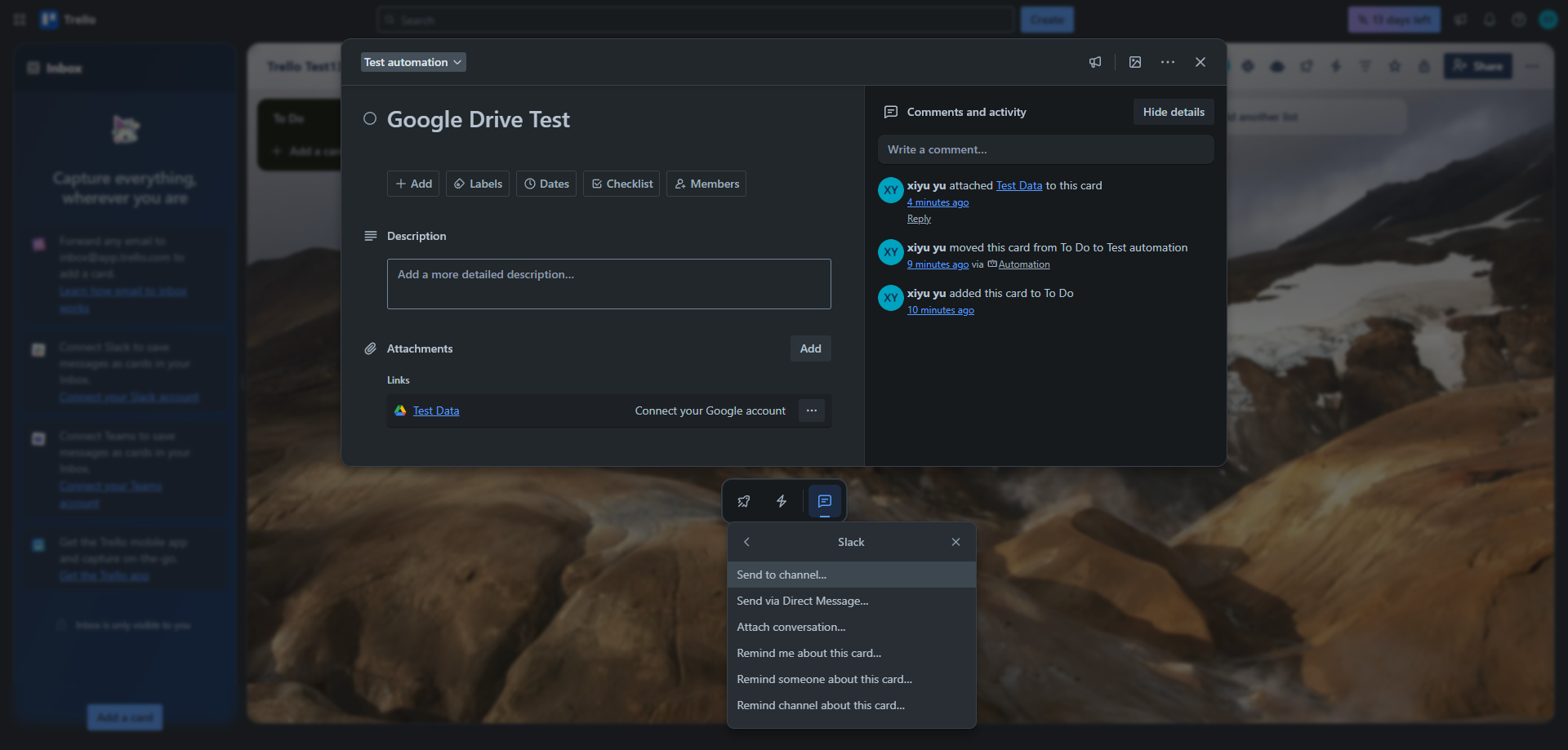 Screenshot for Choose Send to Channel