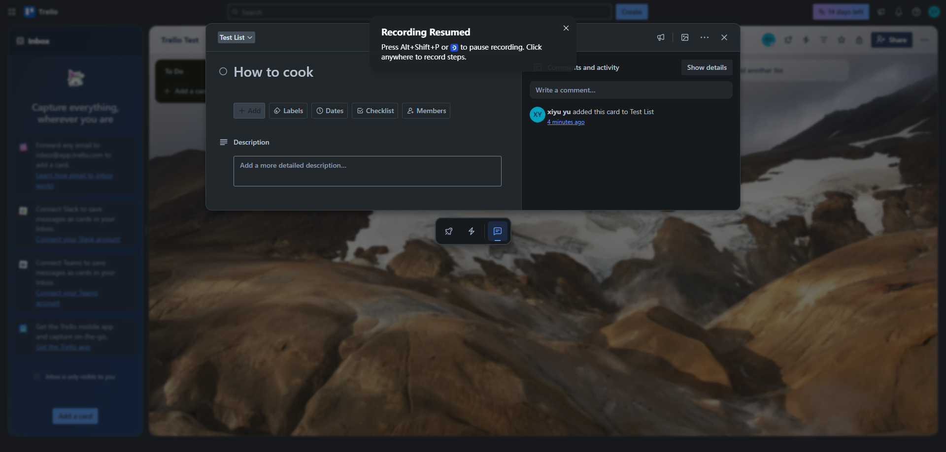 Screenshot for Access the Add Menu