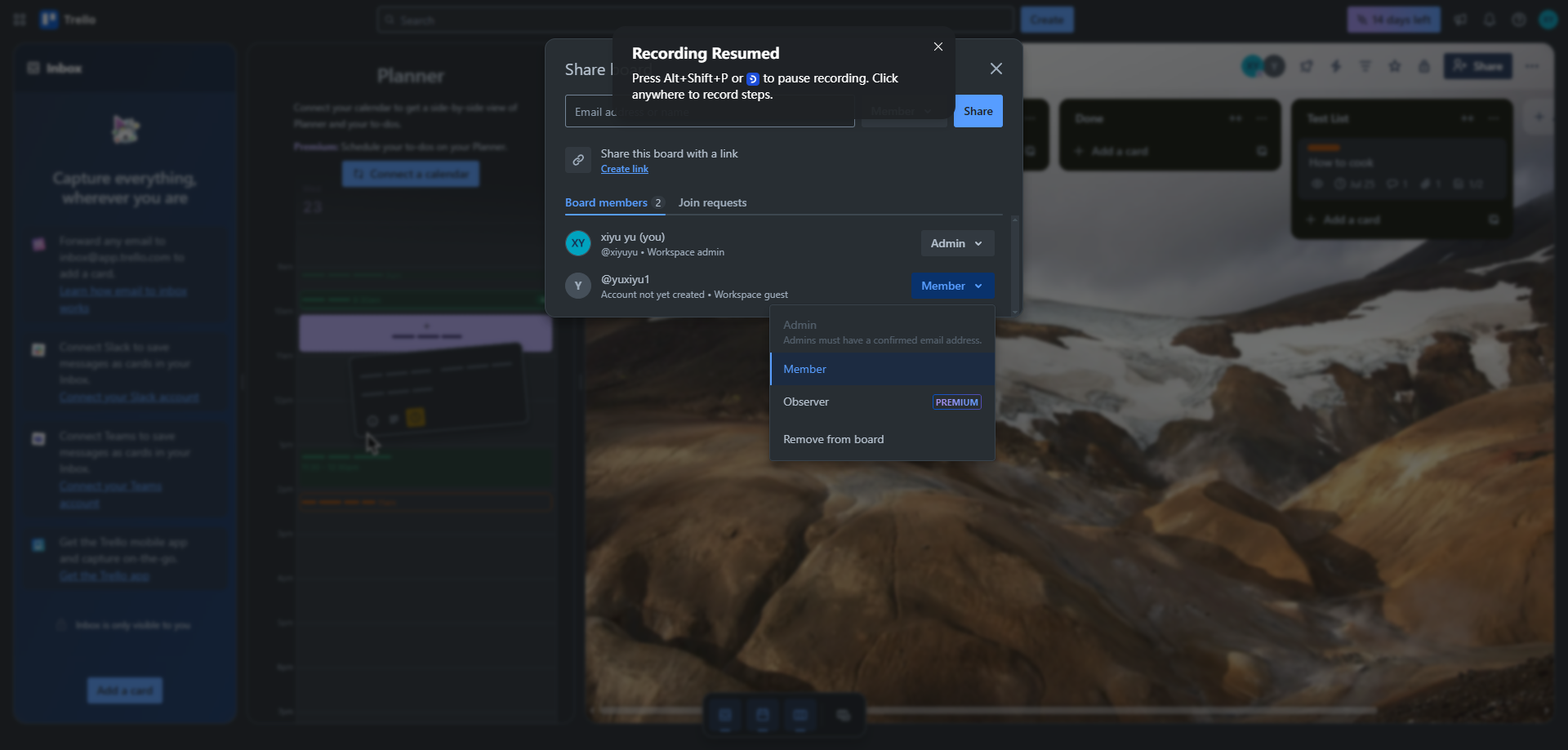 Screenshot for Set Observer Permission