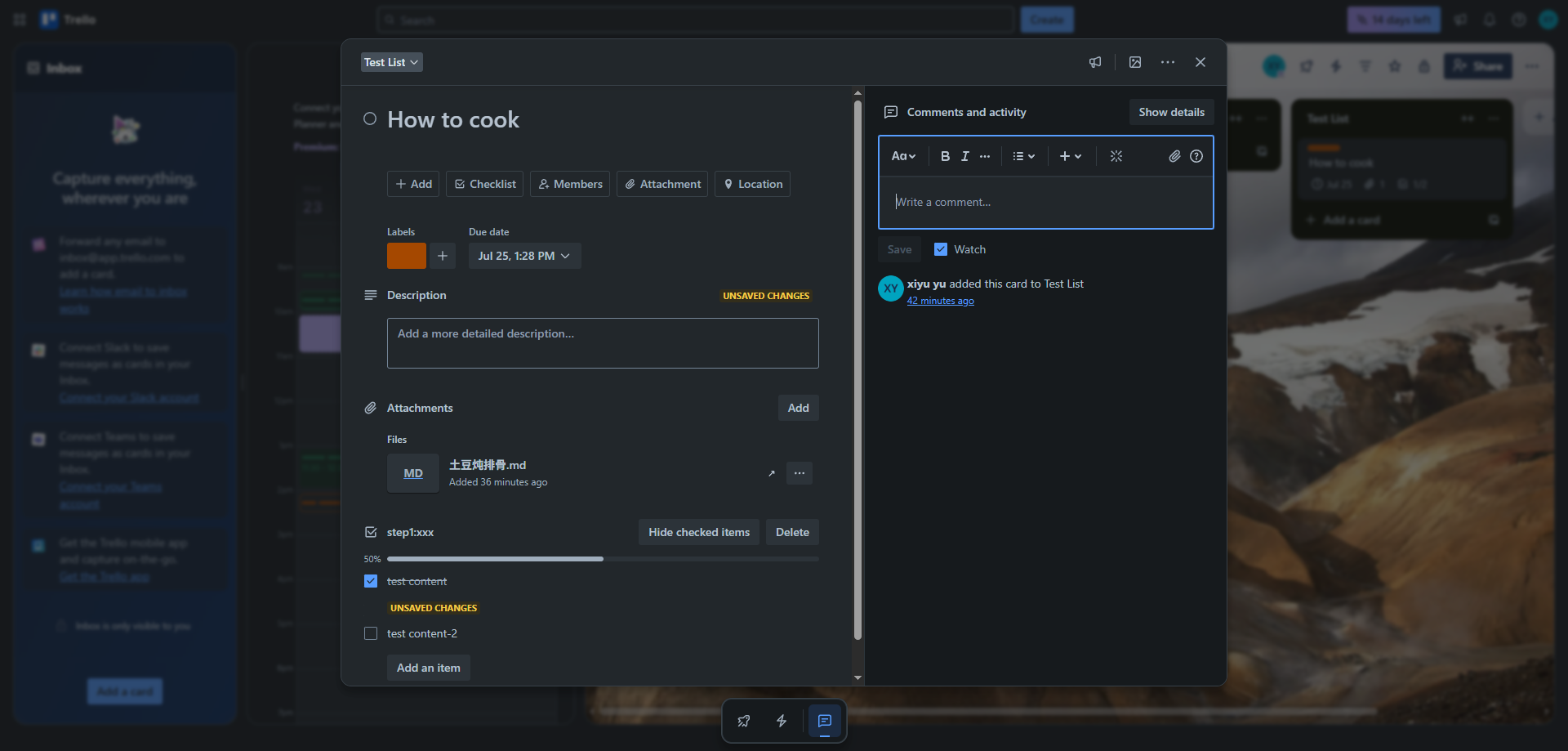 Screenshot for Activate Comment Field