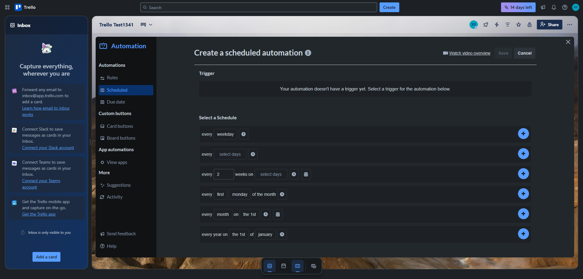 Screenshot for Configure Trigger Type