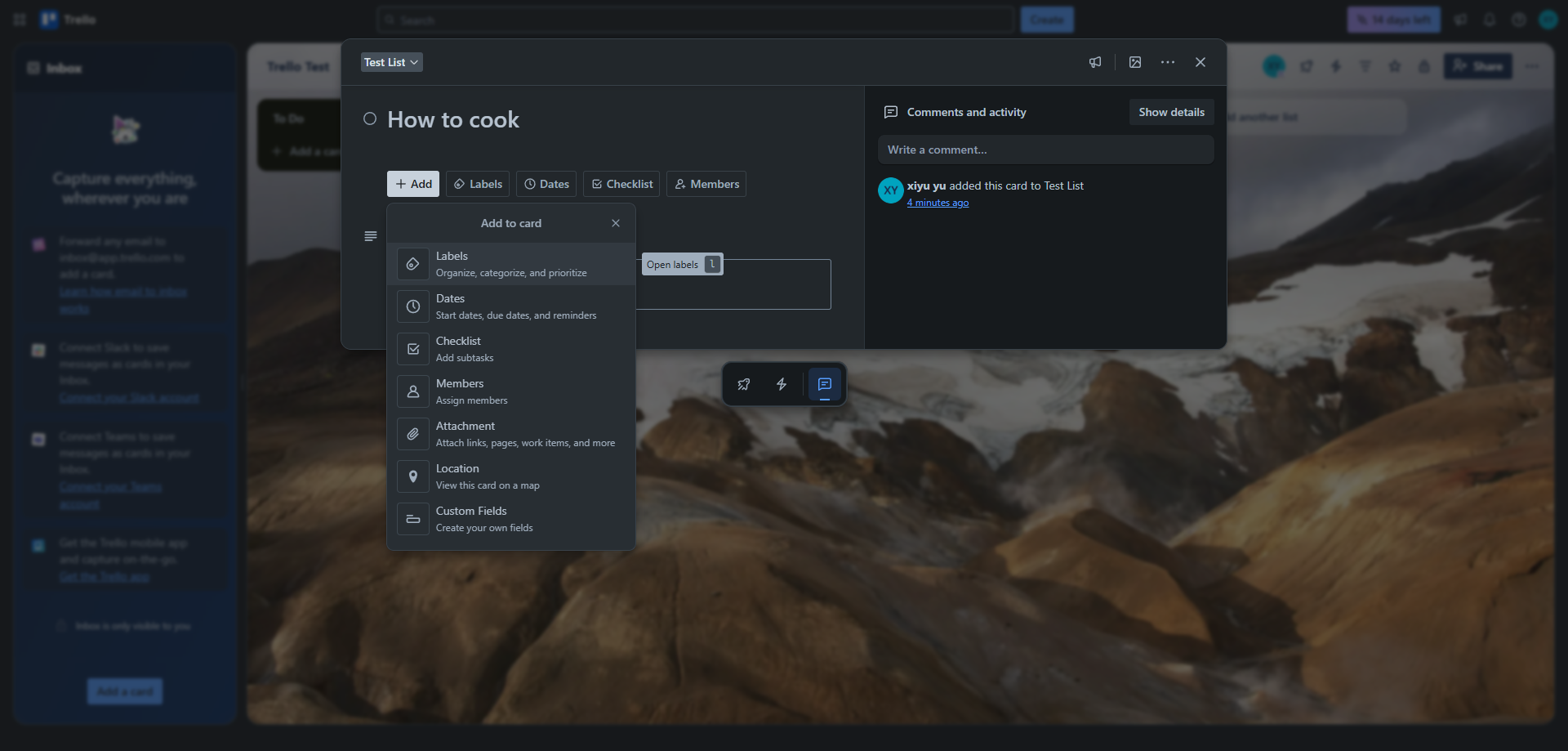 Screenshot for Open Labels Menu