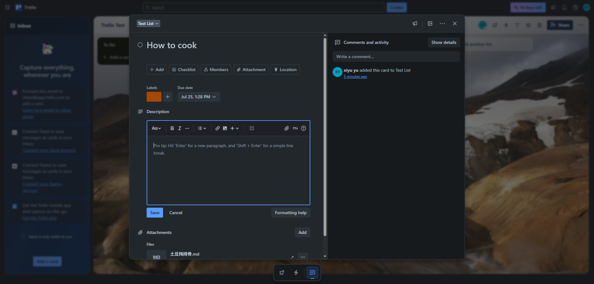 Screenshot for Write the Description