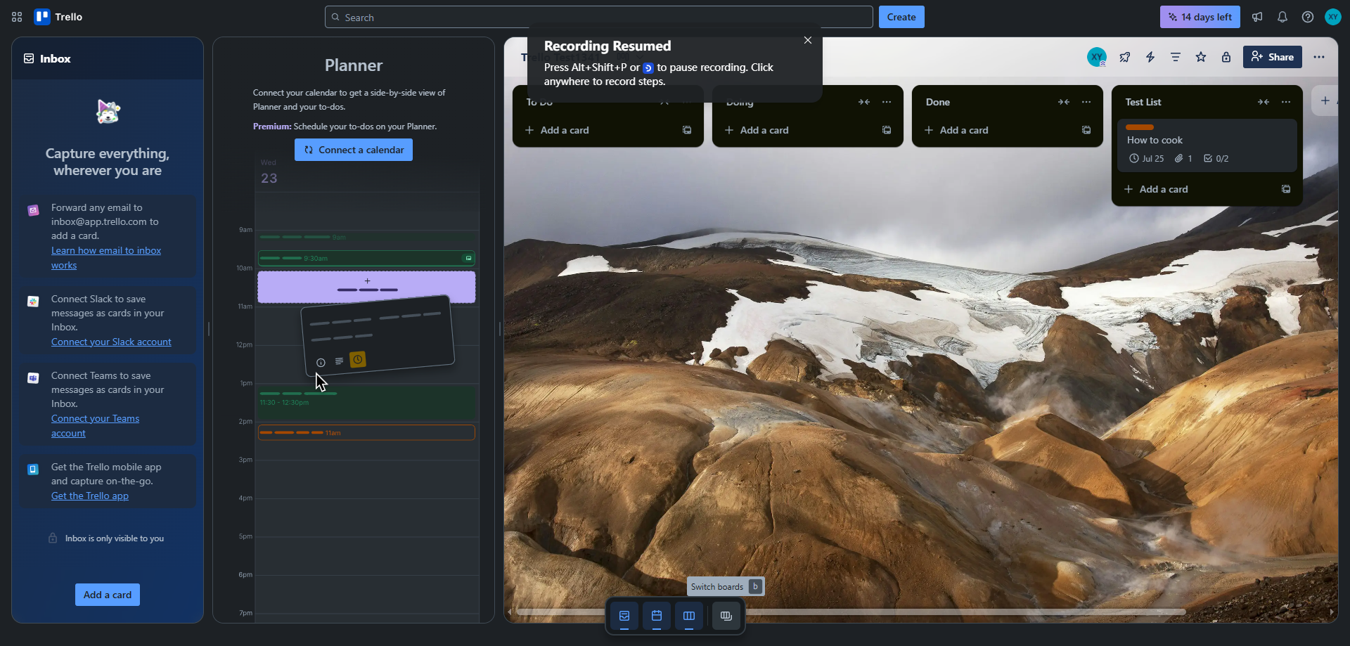 Screenshot for Open the Board Switcher
