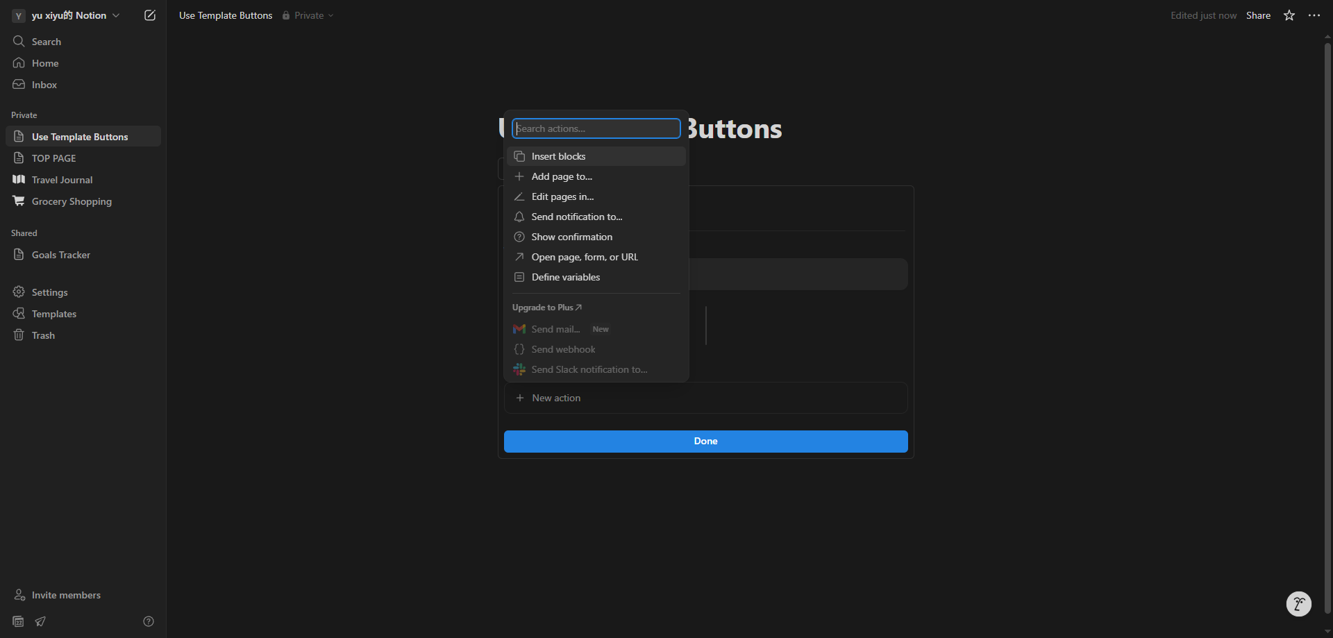 Screenshot for Select Insert Blocks Action