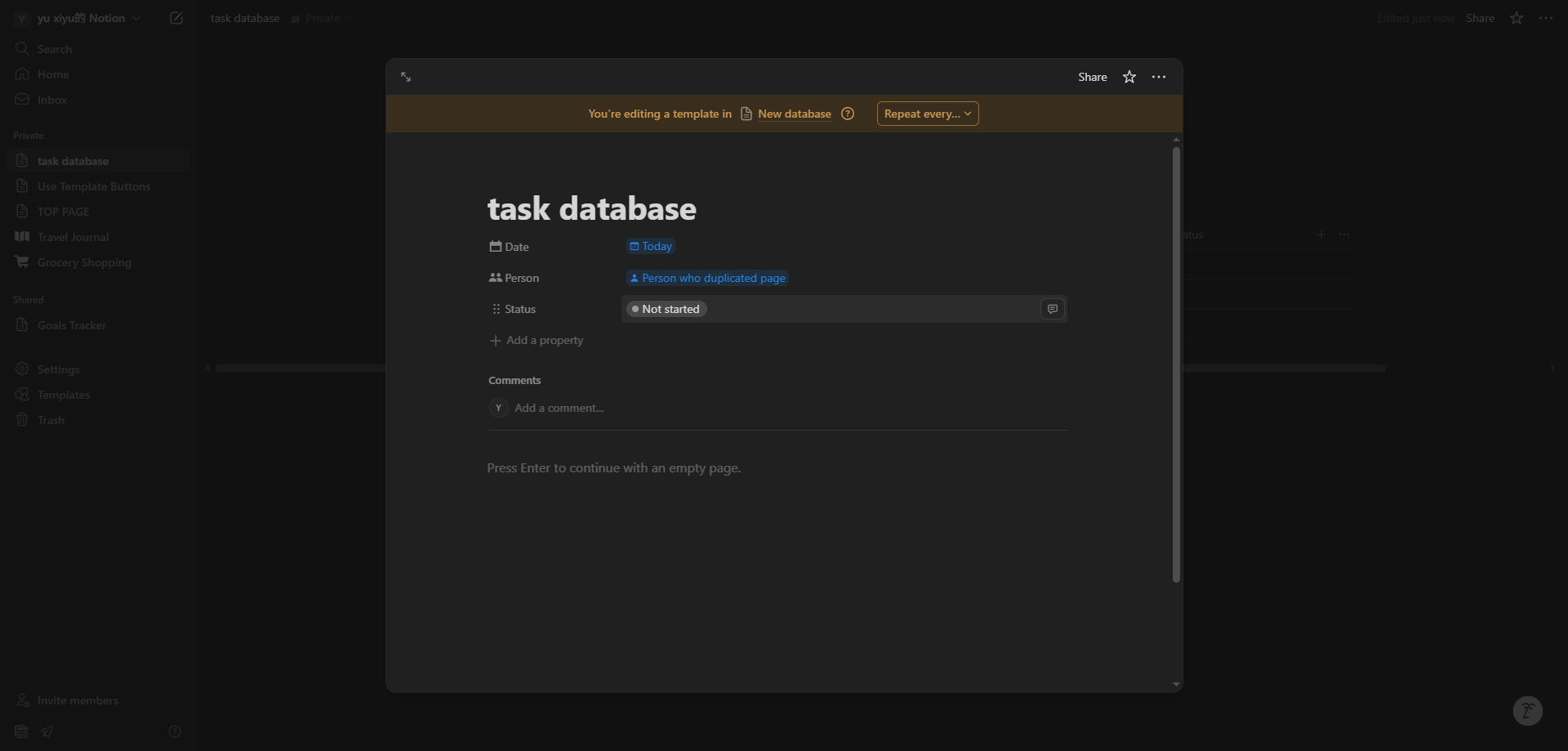 Screenshot for Set Default Status