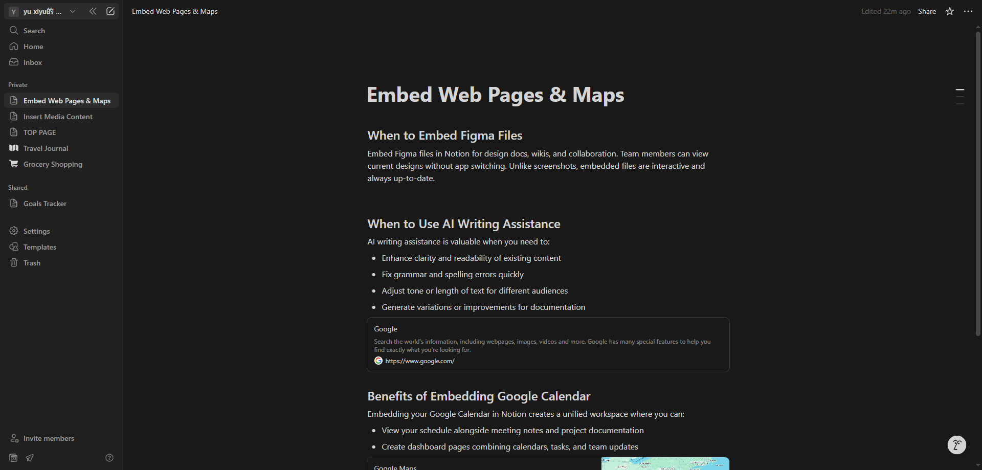 Screenshot for Access Workspace Menu