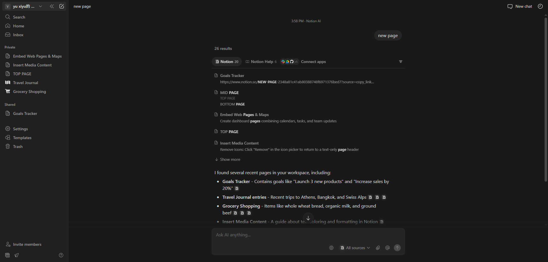 Screenshot for Open Workspace Menu