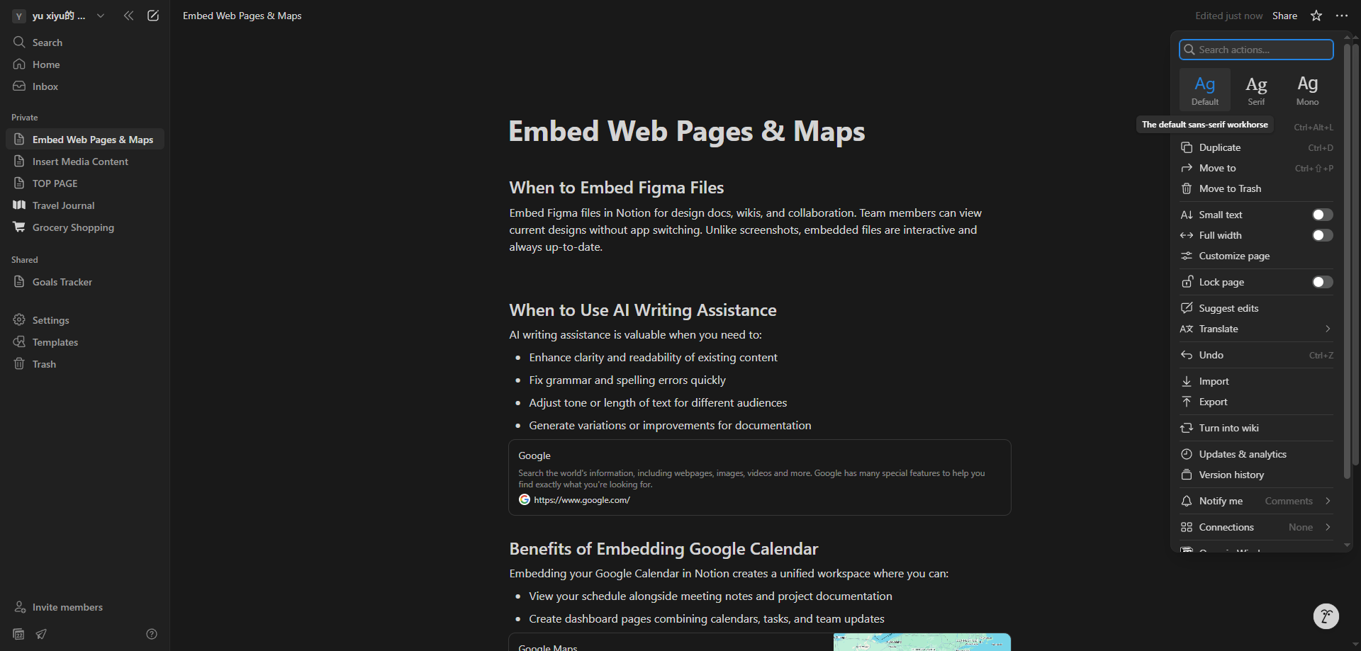 Screenshot for Access Font Style Options