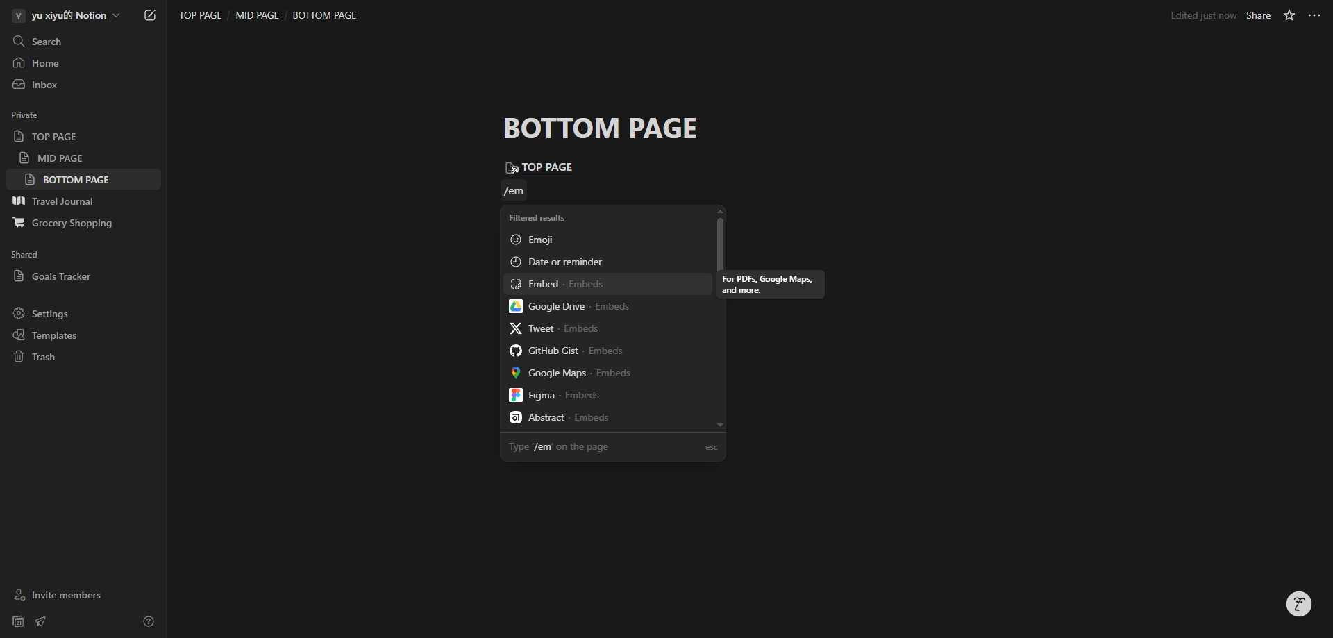 Screenshot for Open the Block Menu