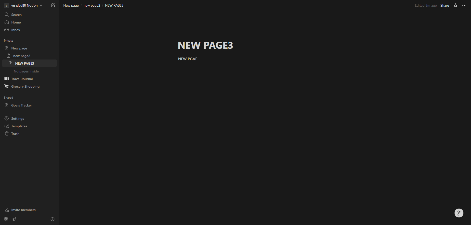 Screenshot for Access a Page from the Sidebar